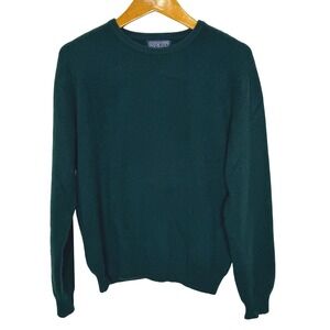 Lands' End Cashmere Sweater Women's Crewneck Green Medium